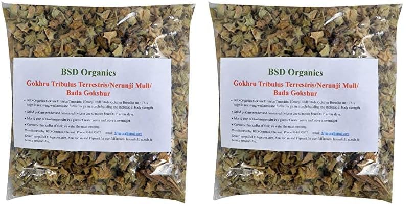 BSD Organics Gokhru Tribulus powder pack supports daily energy and natural strength.