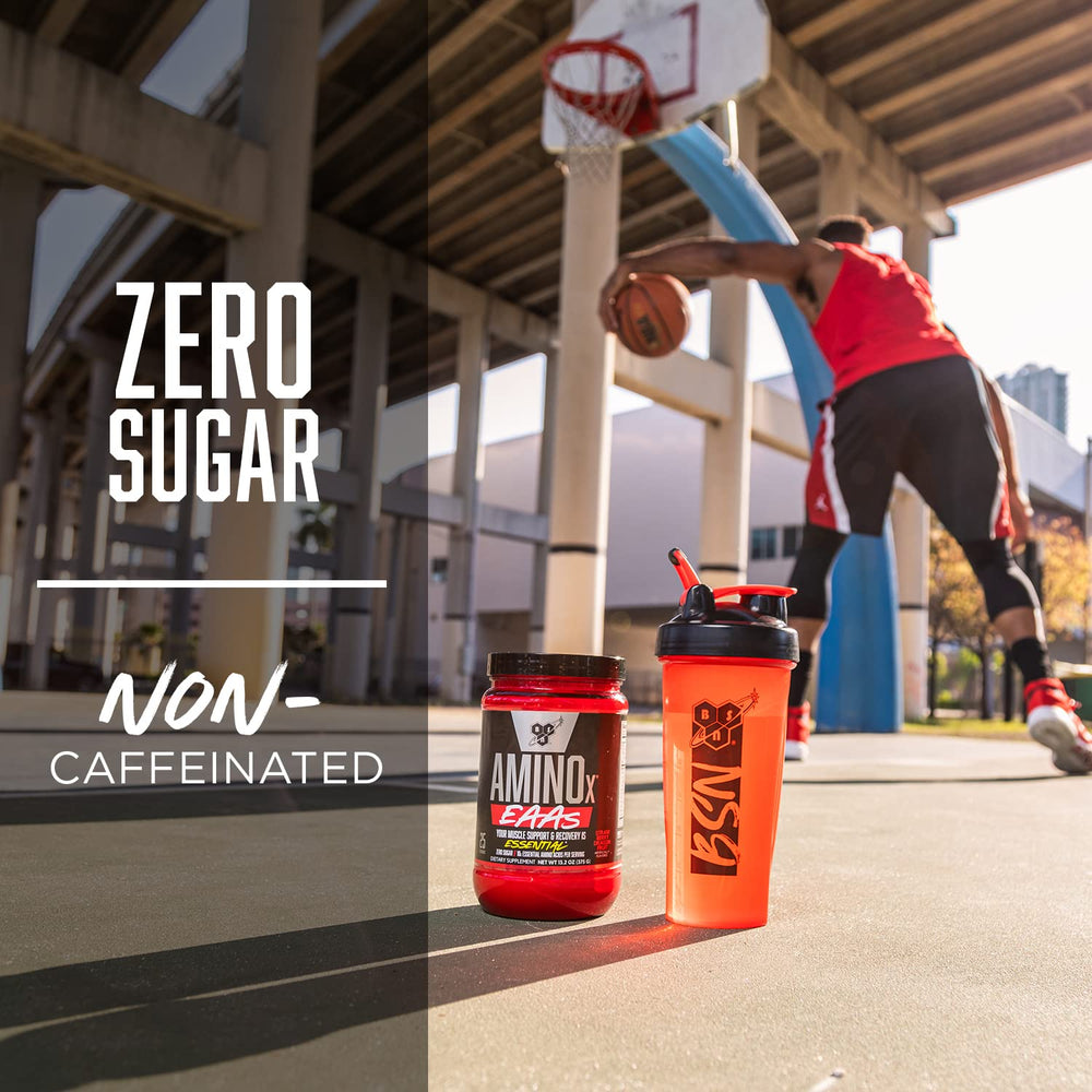 BSN Amino X EAAs Jungle Juice flavor profile shown for athletes.