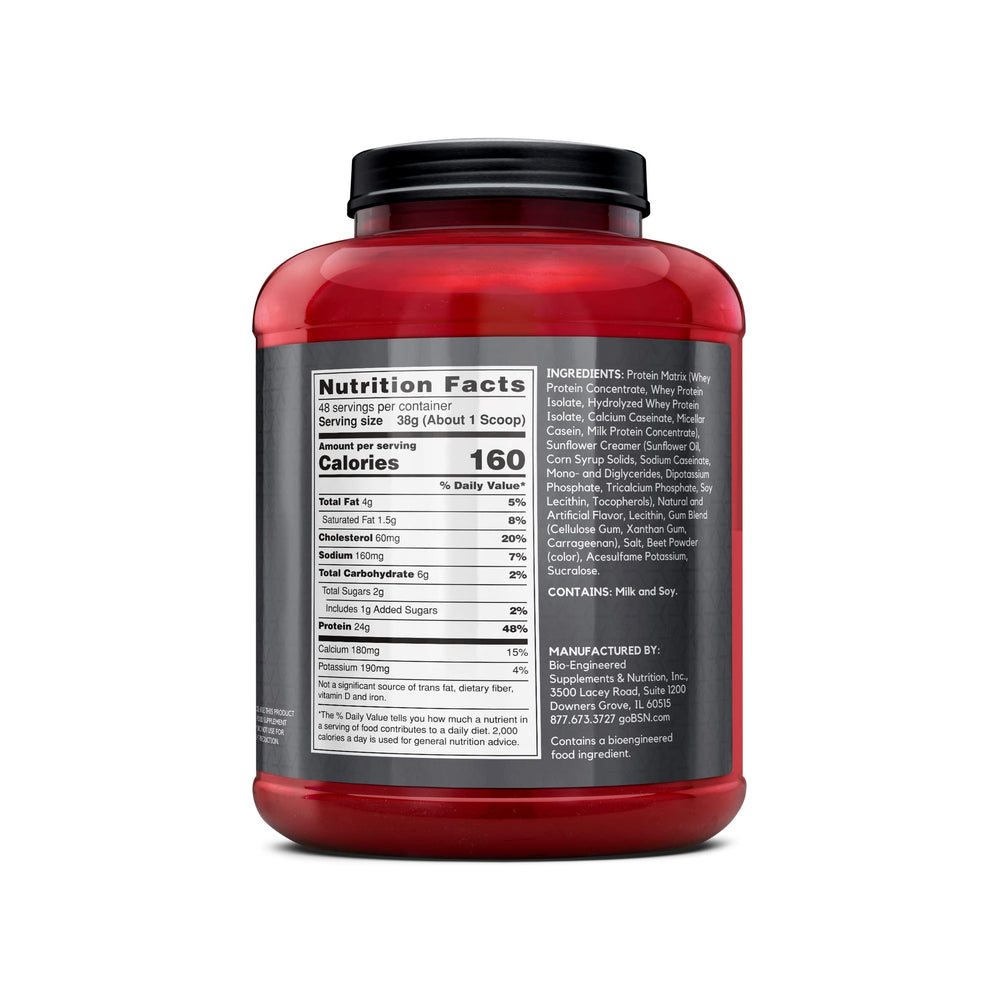 BSN Syntha-6 Edge nutrition panel with 24 g protein per serving.