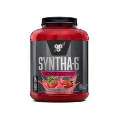 BSN Syntha-6 Edge packaging highlights premium protein blend for recovery support.