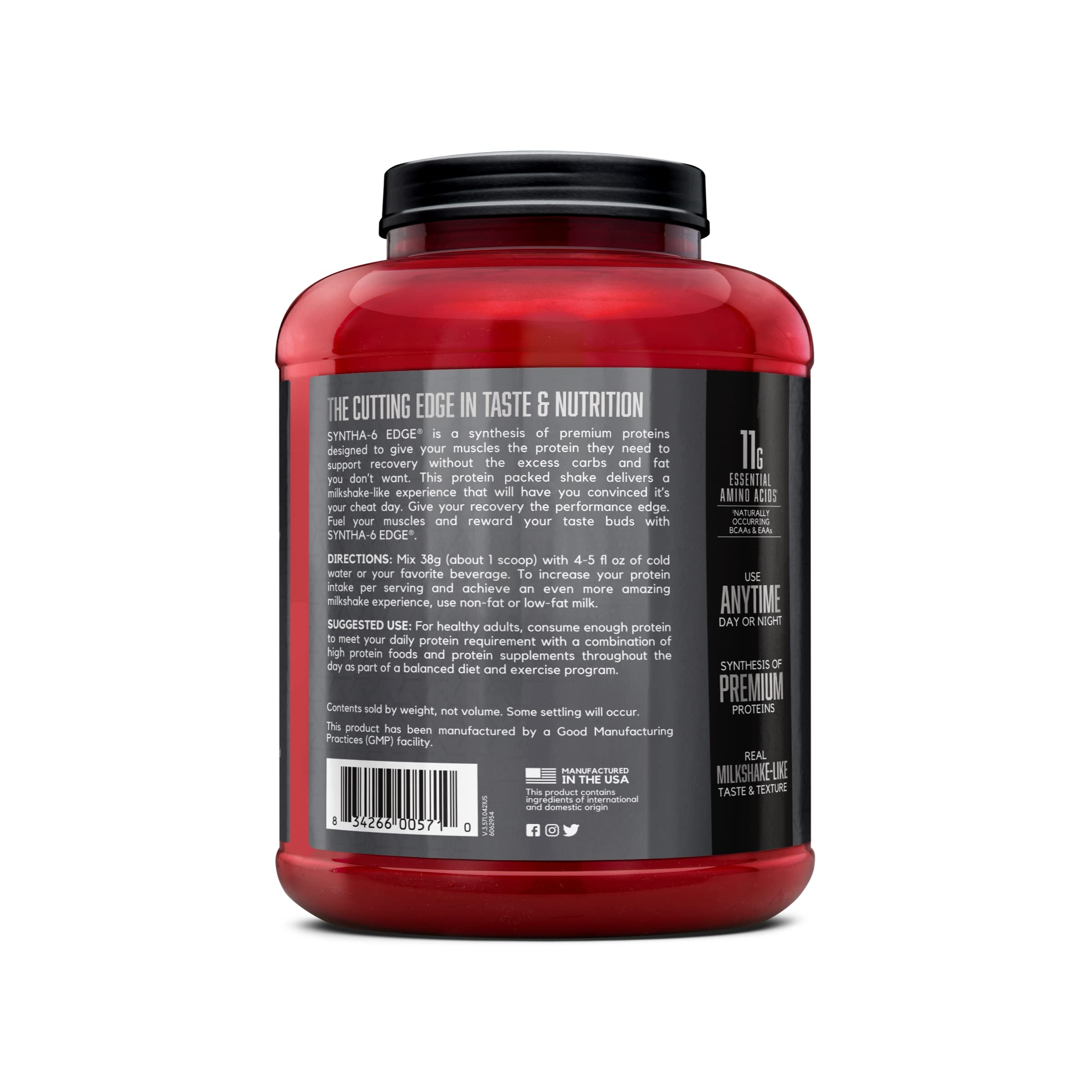 BSN Syntha-6 Edge banned substance tested label for safety.