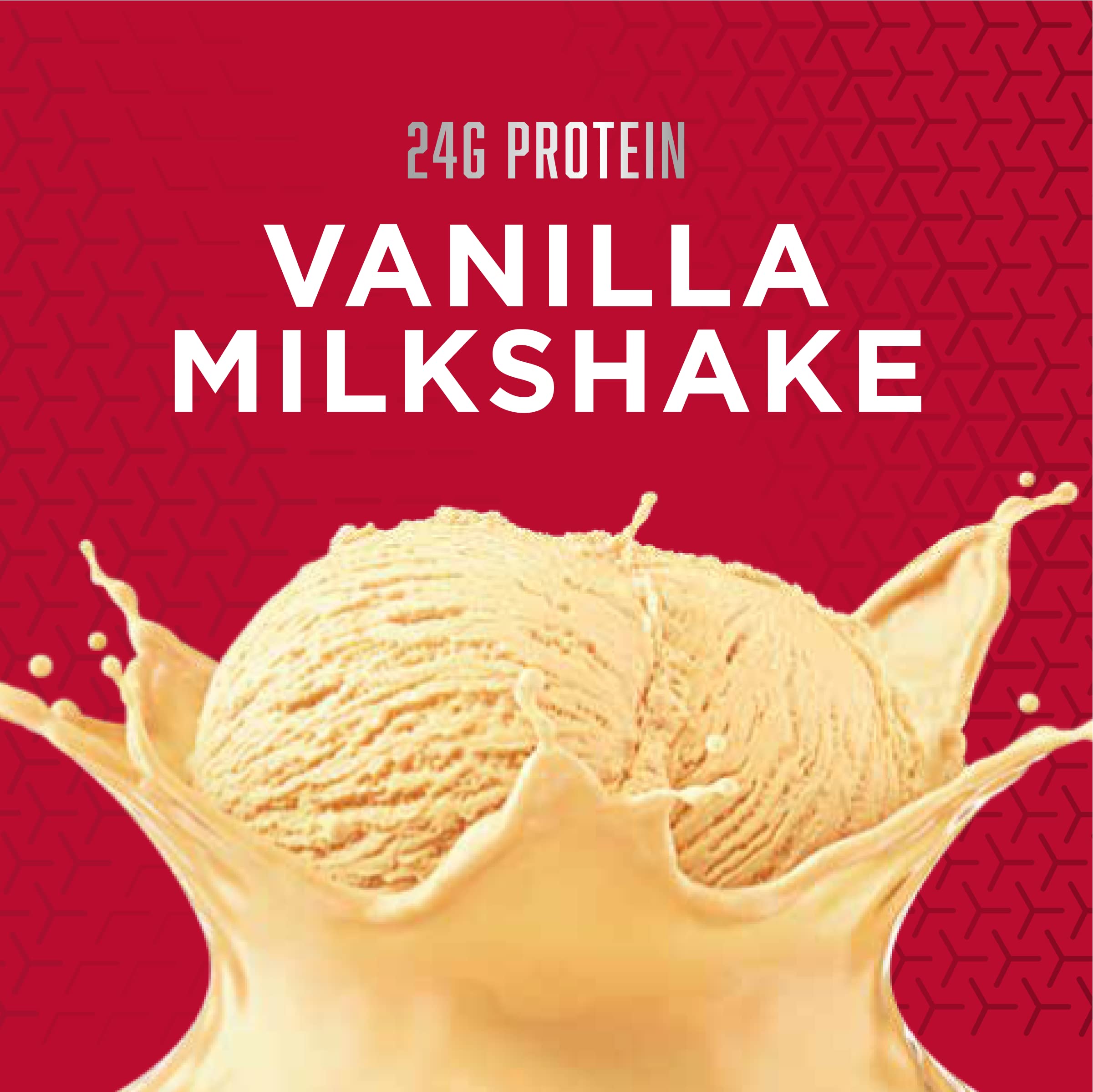 BSN SYNTHA-6 Edge vanilla shake poured in a glass with a creamy texture.