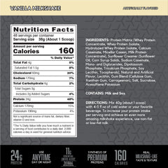 BSN SYNTHA-6 Edge Vanilla shake in glass shows smooth, milkshake-like consistency