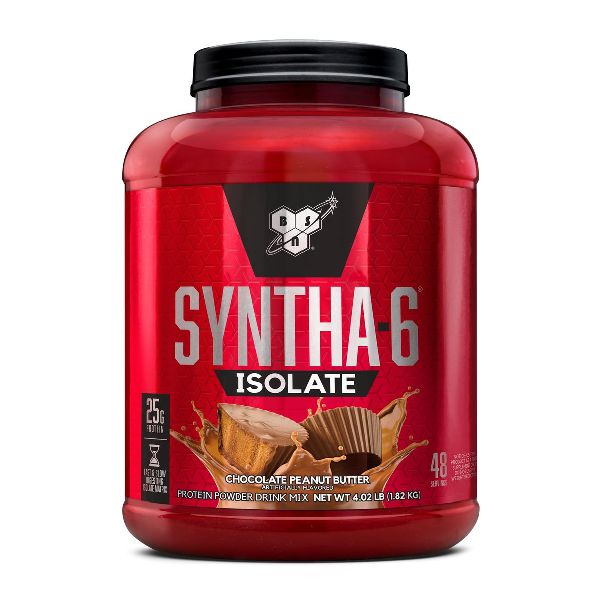 BSN SYNTHA-6 Isolate chocolate peanut butter jar front view for post-workout protein support