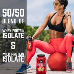 BSN SYNTHA-6 ISOLATE shake in glass, indulgent flavor with milkshake-like creaminess.