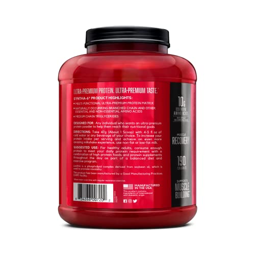 BSN SYNTHA-6 milkshake texture image hints at creamy, satisfying shakes.