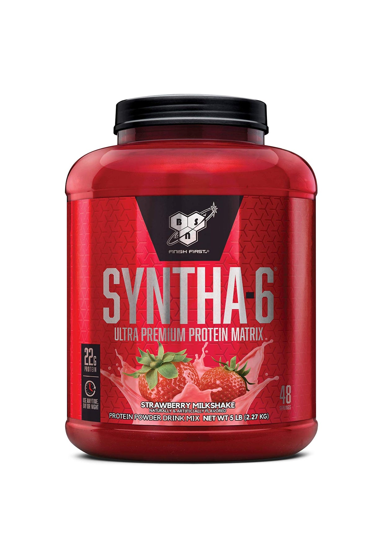 BSN SYNTHA-6 Strawberry Milkshake bottle showing creamy shake ideal for post-workout recovery