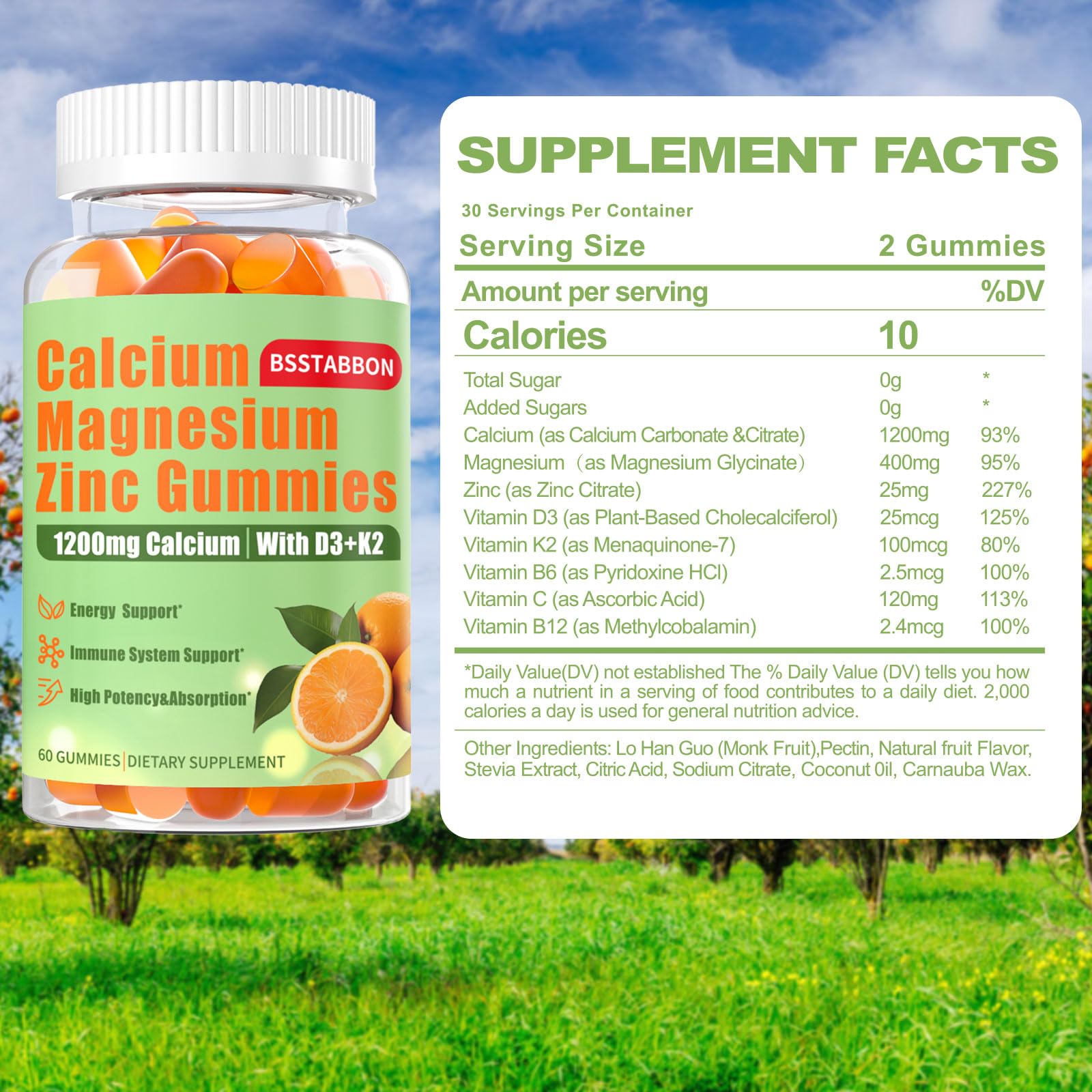 BSSTABBON gummies show simple two-daily-dosing for steady mineral support.