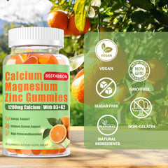 BSSTABBON high-absorption calcium gummies highlighting citrate and magnesium glycinate.
