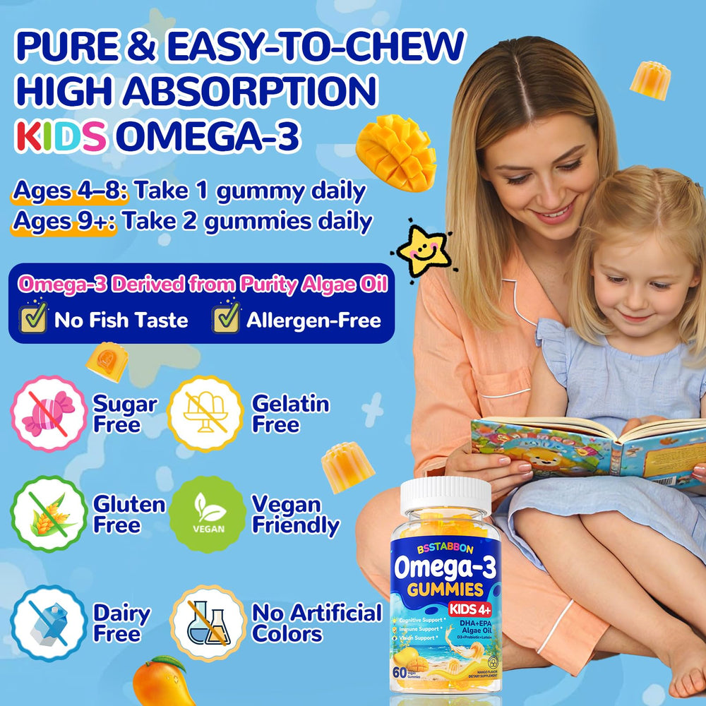 On the counter, BSSTABBON gummies promote easy mornings before school.