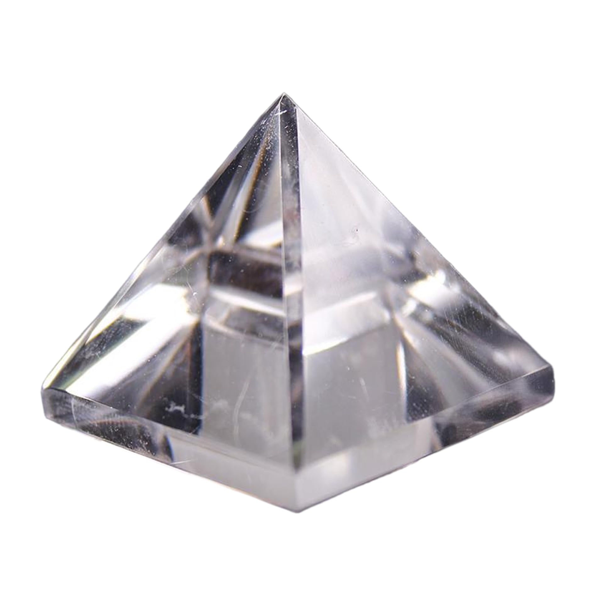 BTMDECOR Clear Quartz Pyramid 1.2 inch for meditation and energy amplification.