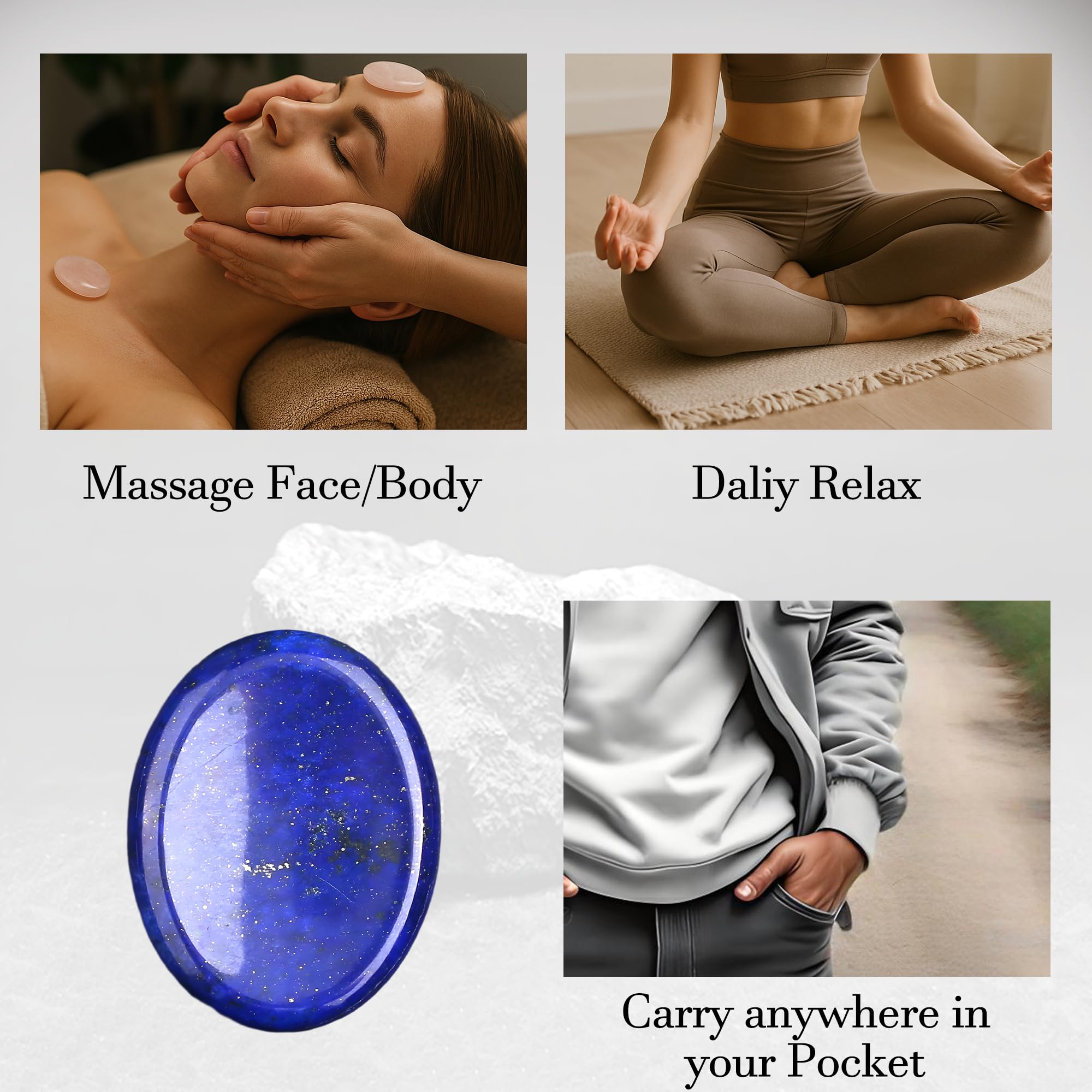 BTMDECOR lapis lazuli worry stone ideal as a mindful gift.