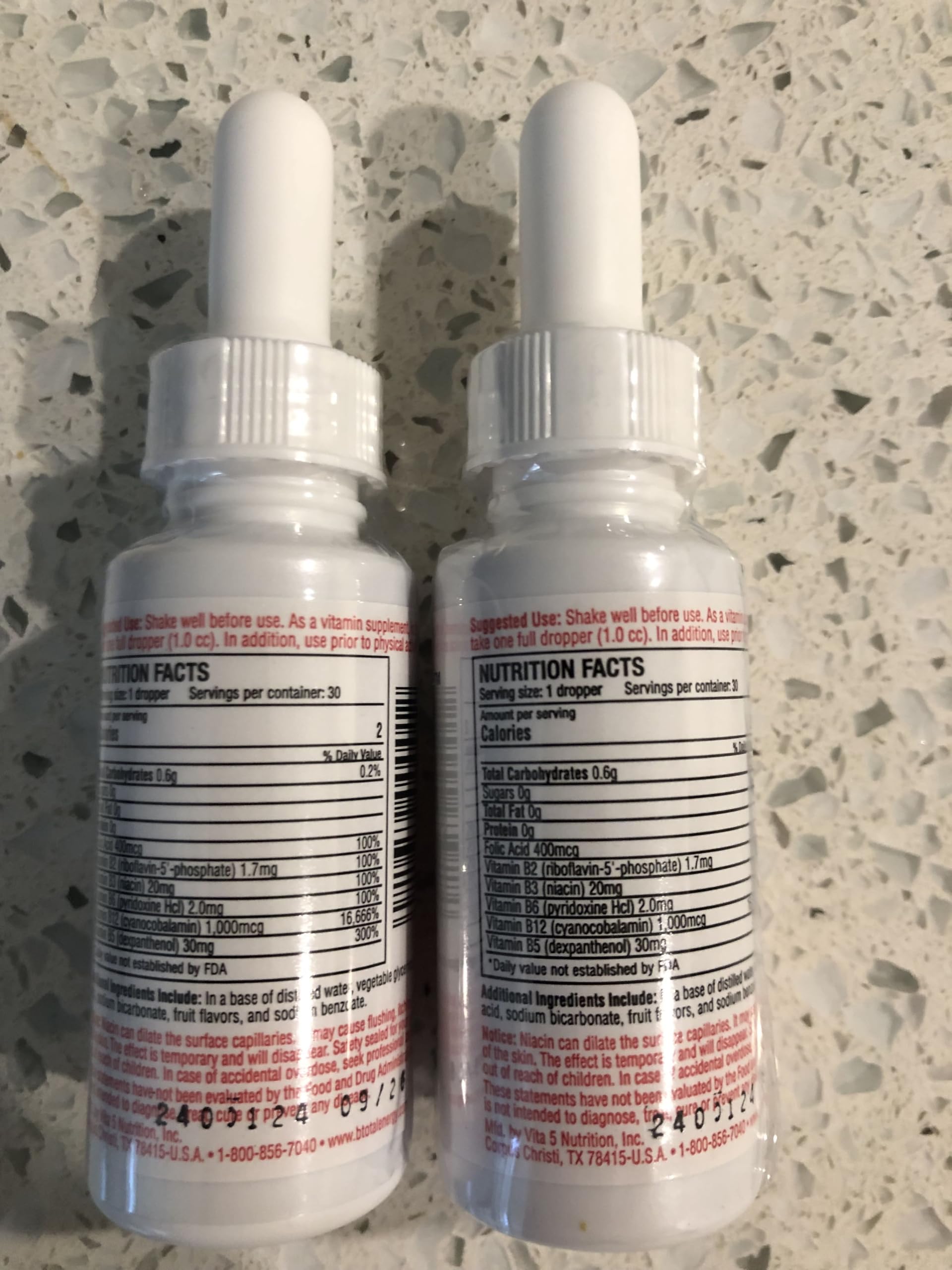 The B Total Solution label closeup shows clean packaging and B vitamins.