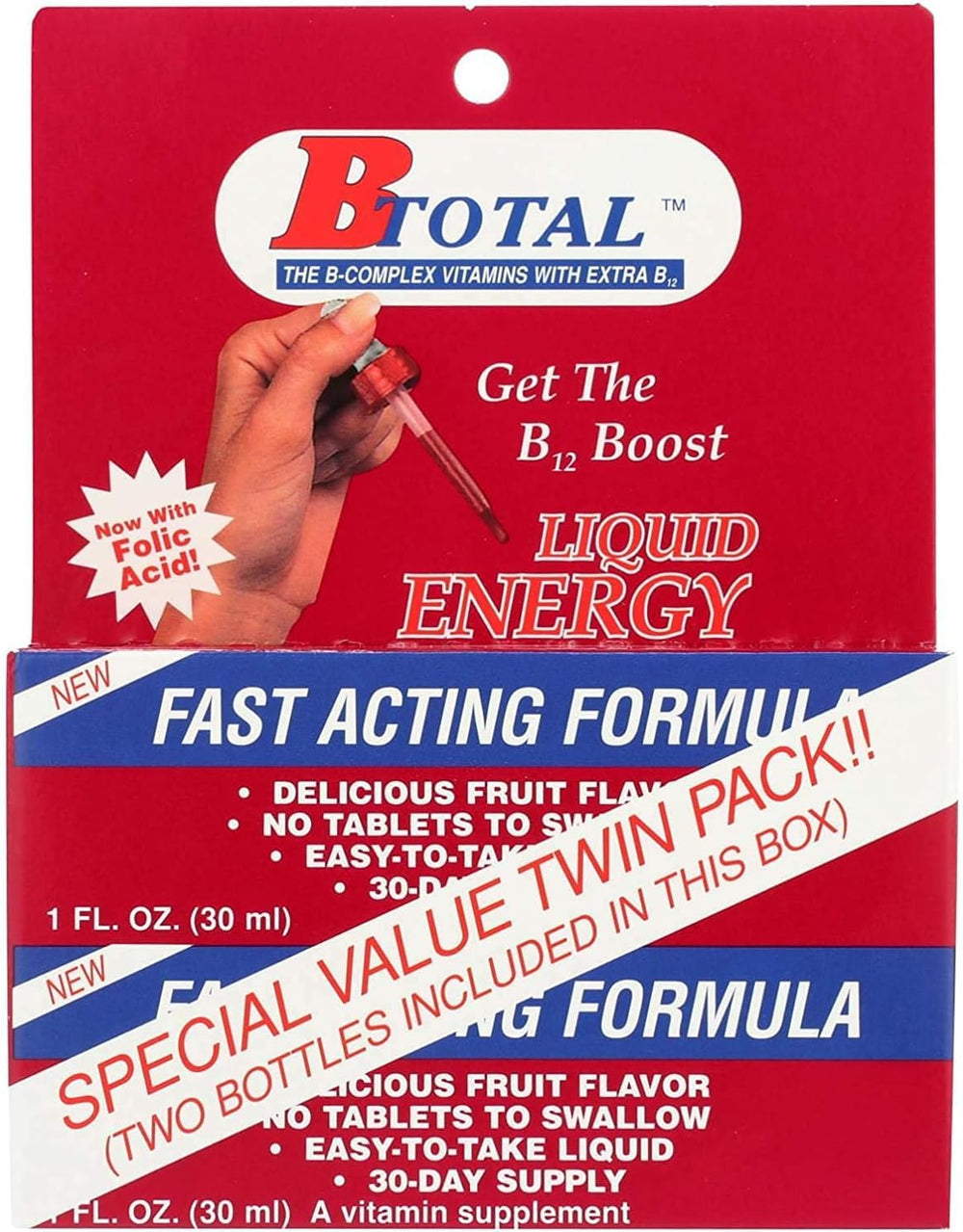The B Total Solution twin bottles front view for convenient daily B vitamin support.