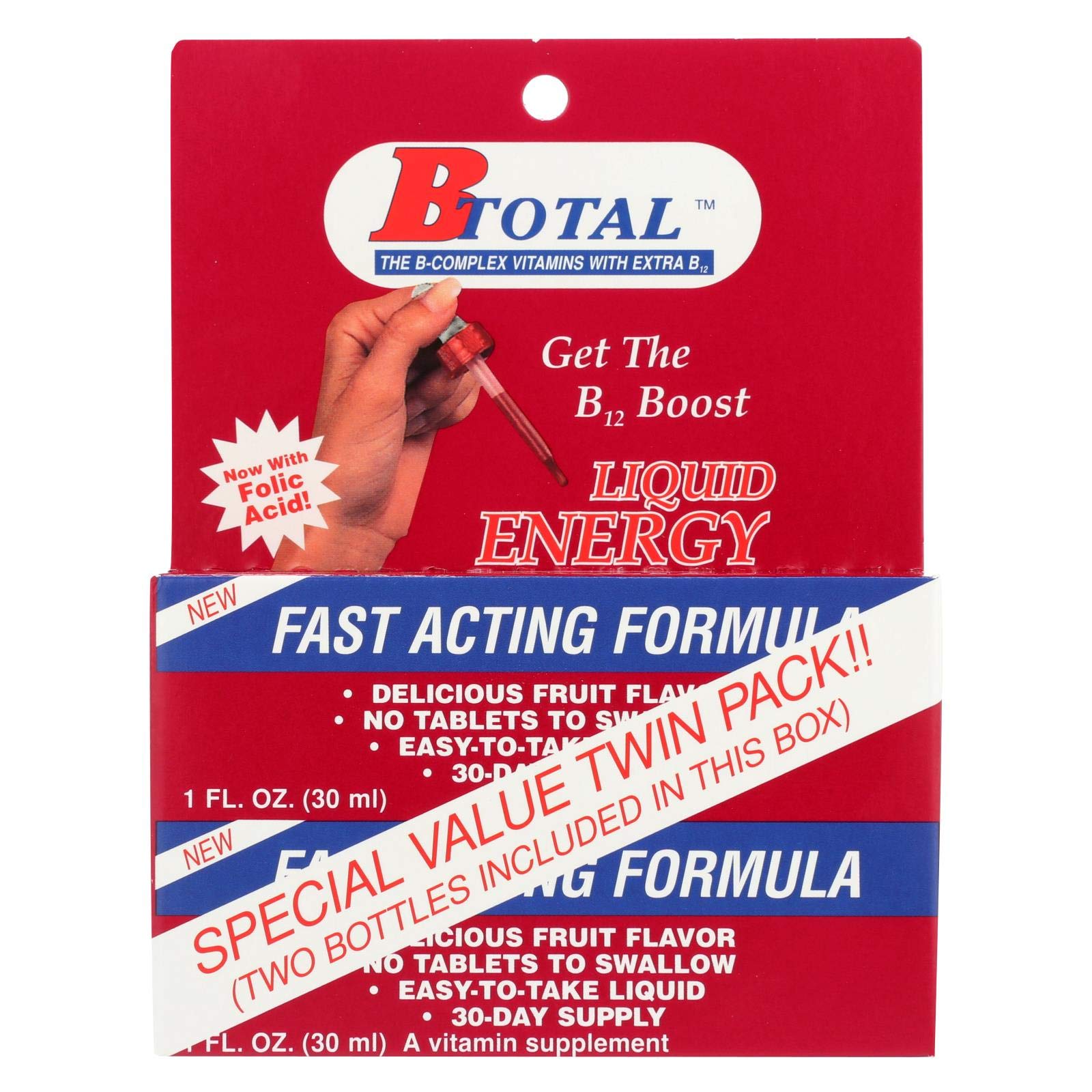 BTotal Sublingual B12 Twin Pack box offering a quick energy mood boost