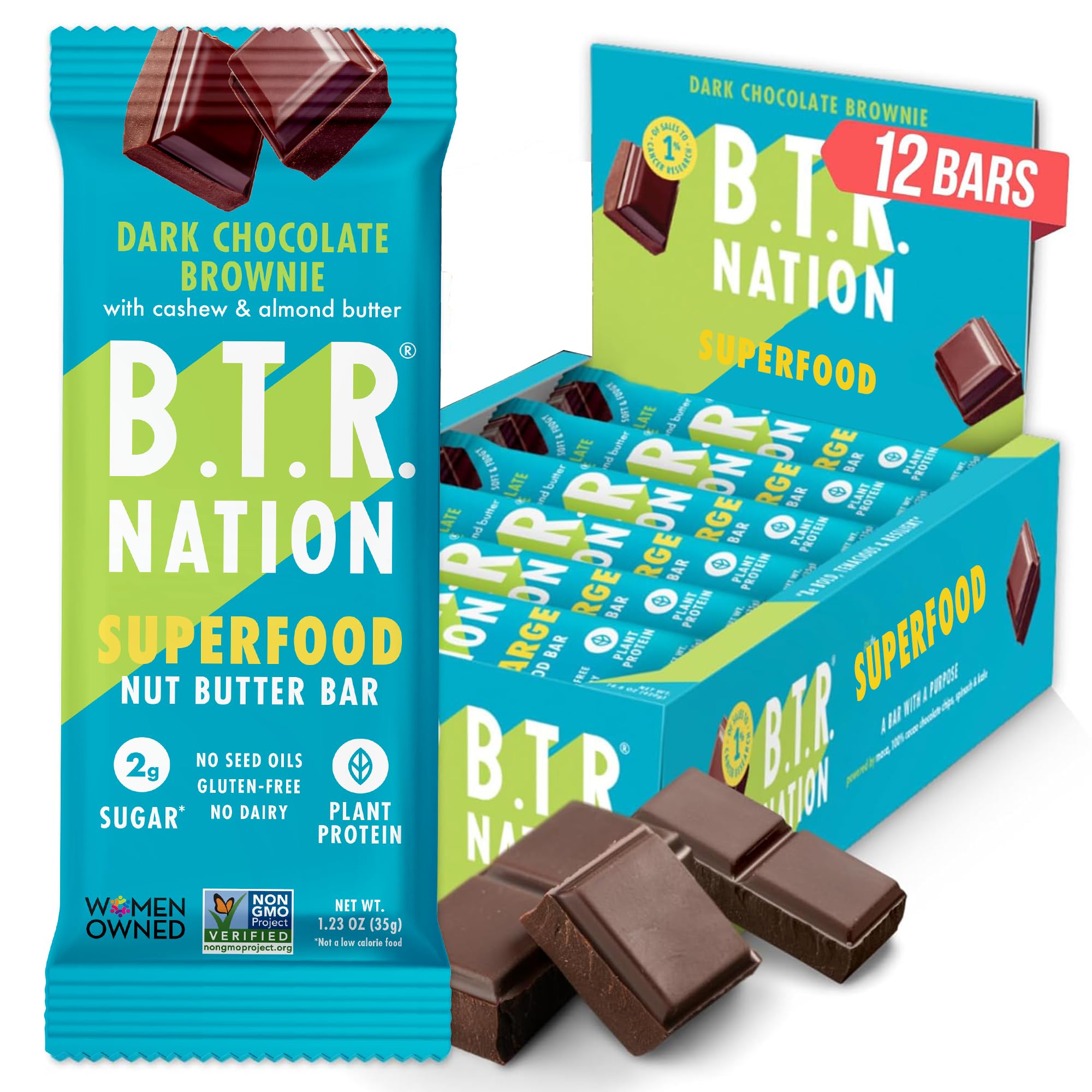 B.T.R Nation keto bar brownie pack shown as a low-carb snack option
