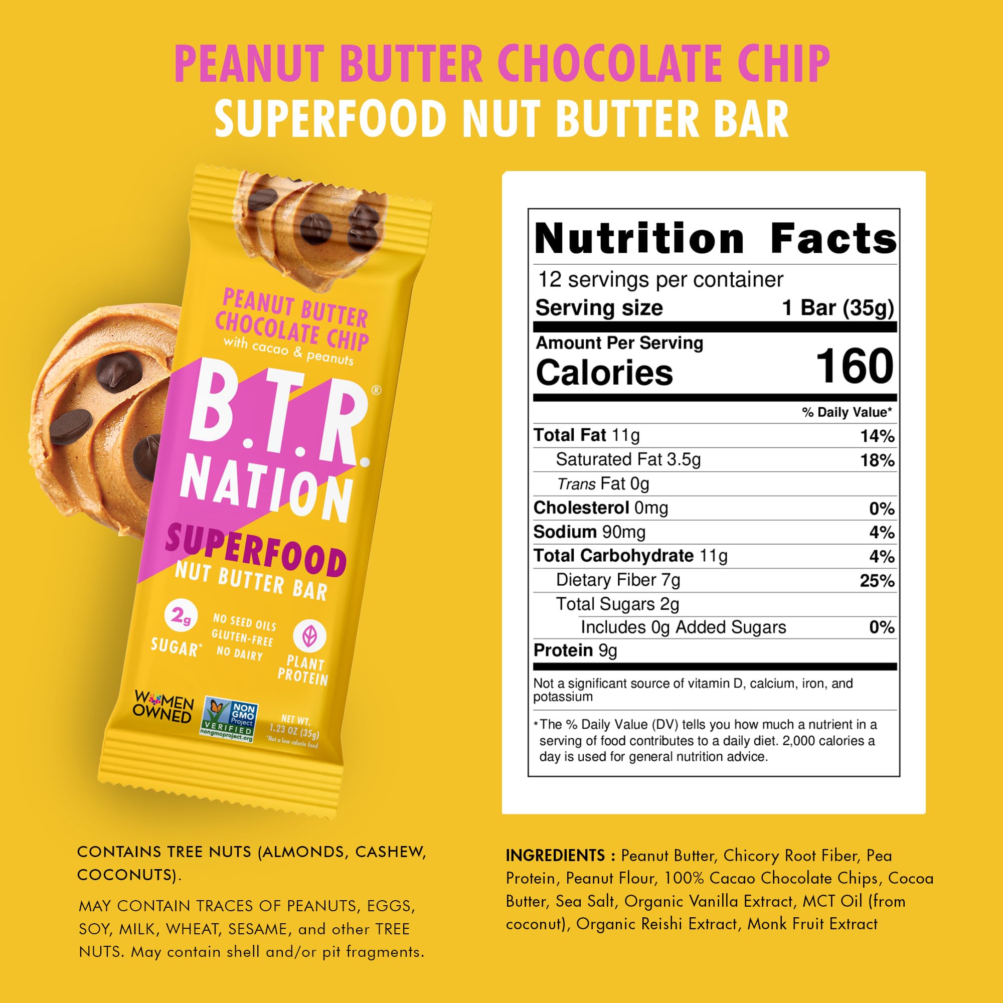 B.T.R. Nation Bliss bar, soft-baked texture for a satisfying bite.