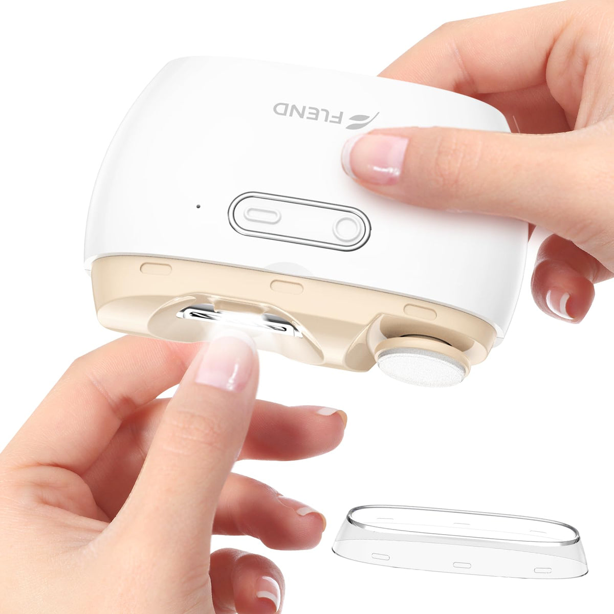 Bubbacare electric nail clipper cutter demonstrating precise trimming for delicate nails at home