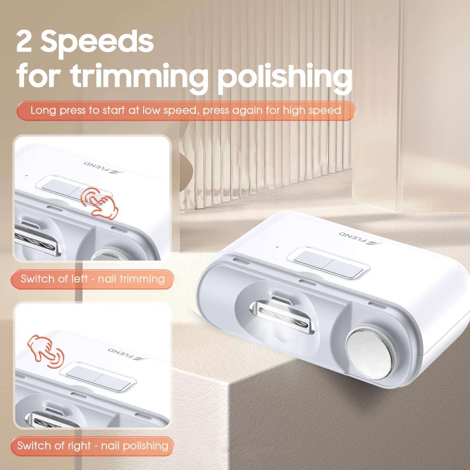 Bubbacare nail debris vacuum capturing chips during clipping.