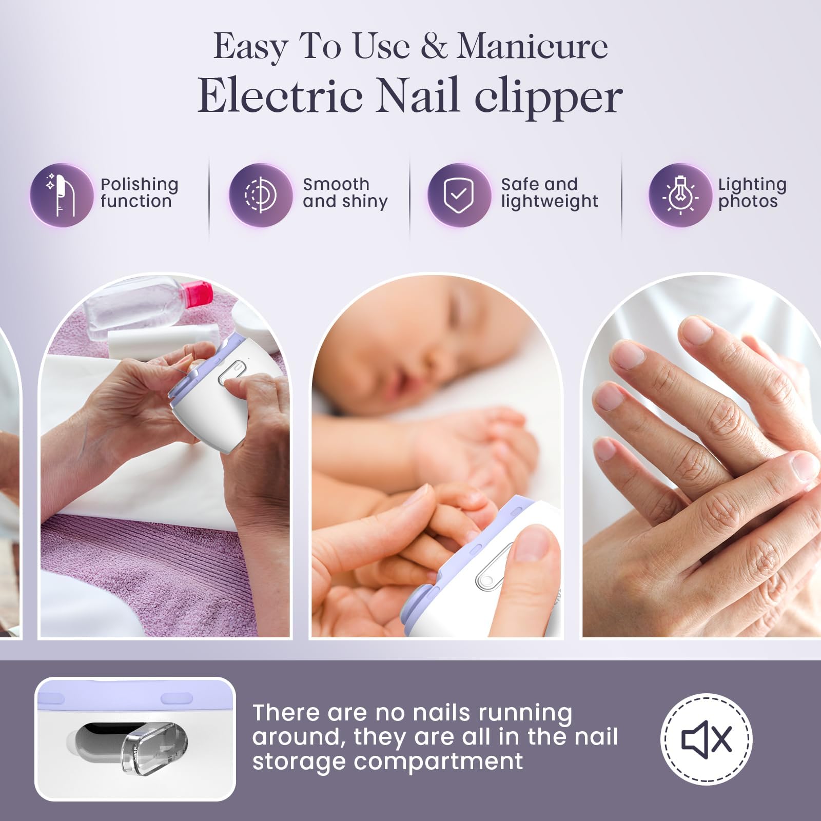 Bubbacare nail trimmer LED light enables night nail care