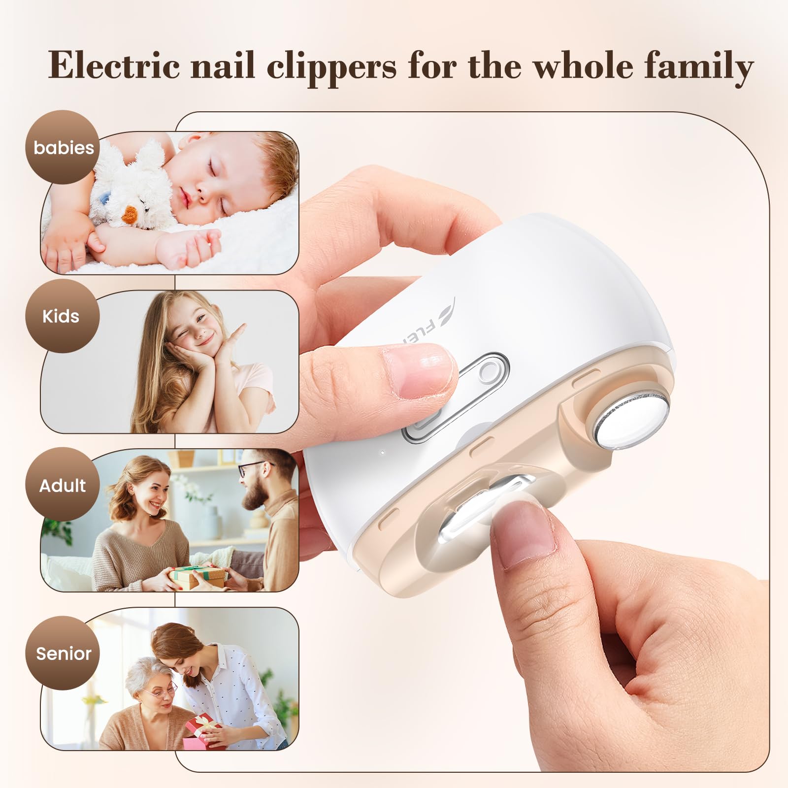Bubbacare two-speed nail clipper enabling gentle or firm trims