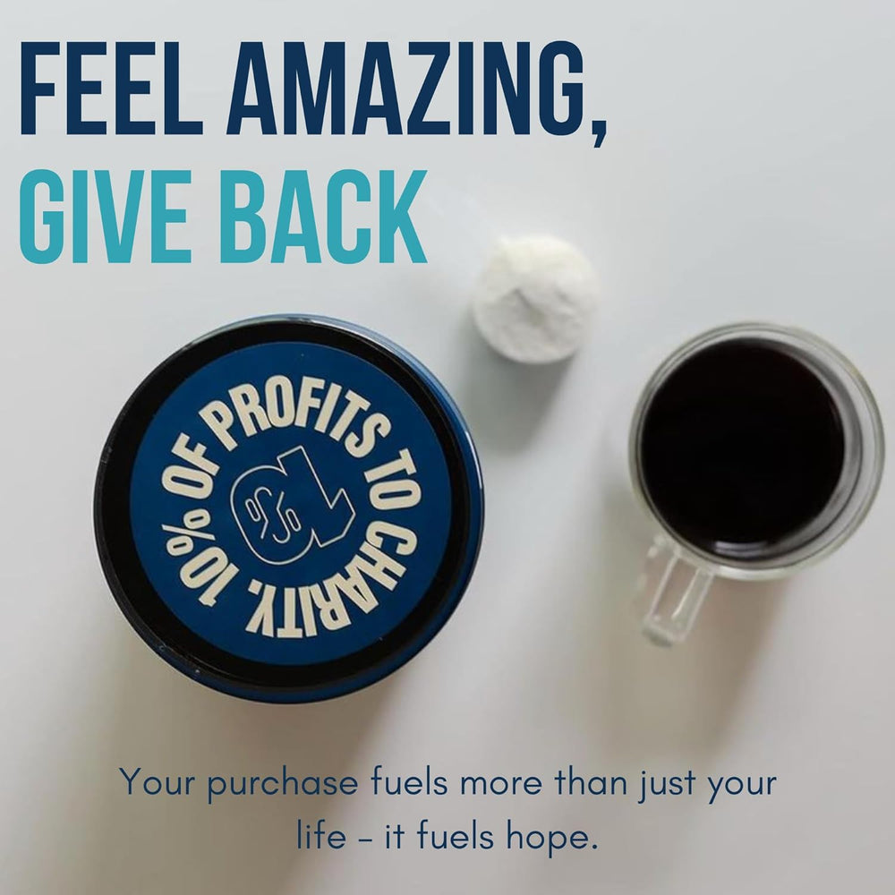 Collagen in a coffee mug supports daily protein intake.