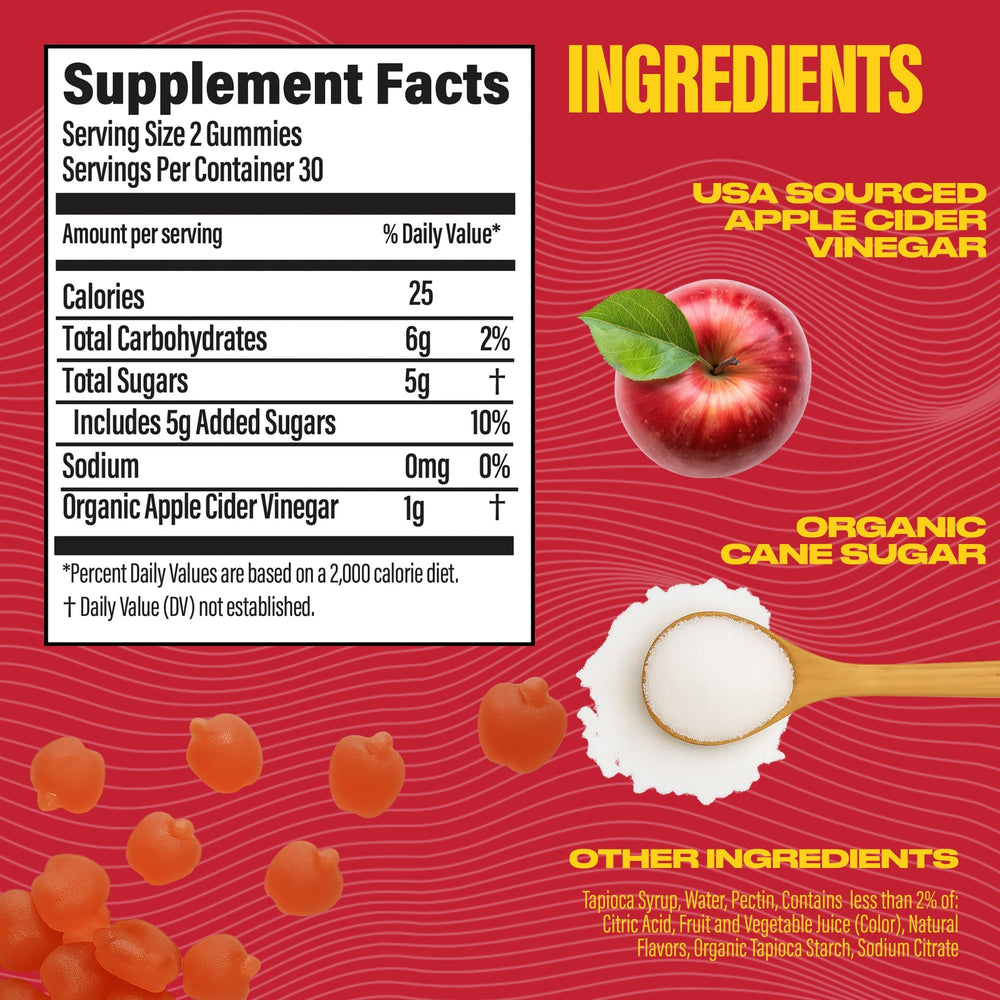 Gummies close-up highlighting pomegranate and beetroot ingredients for natural flavor.