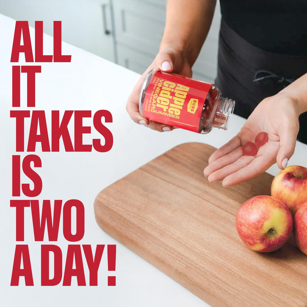 Packaging card reveals 1000mg ACV per serving with B vitamins for daily vitality.