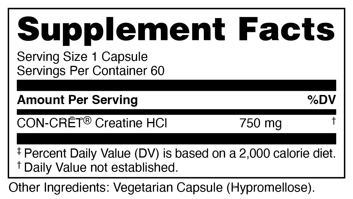 Bucked Up Creatine HCl 60-capsule bottle for a two-month supply.