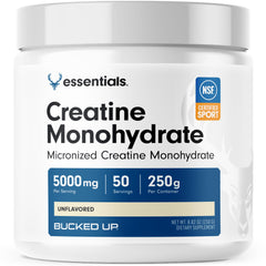 Bucked Up creatine micronized powder bottle for workouts, illustrating premium, easily absorbed support.