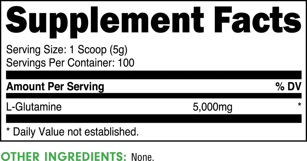 Bucked Up L-Glutamine 500g powder pour, seamless addition to smoothies.