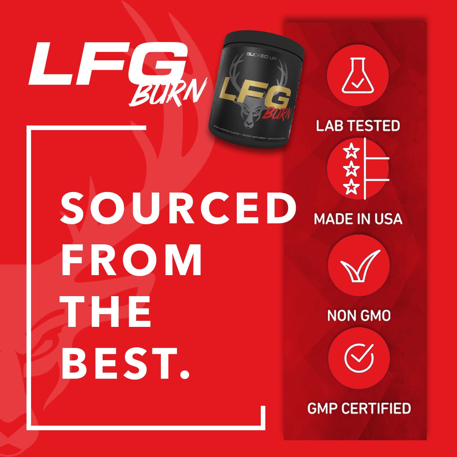 Bucked Up LFG Pre Workout Berry powder dissolving in water for quick mix.