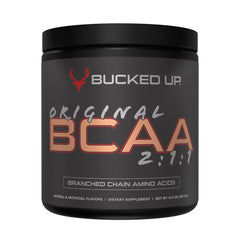 Bucked Up Original BCAA Peach Ring tub front view for pre-workout fueling