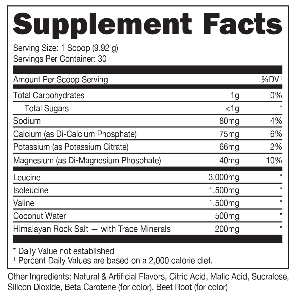 Close-up of Bucked Up Original BCAA serving scoop and 2:1:1 ratio