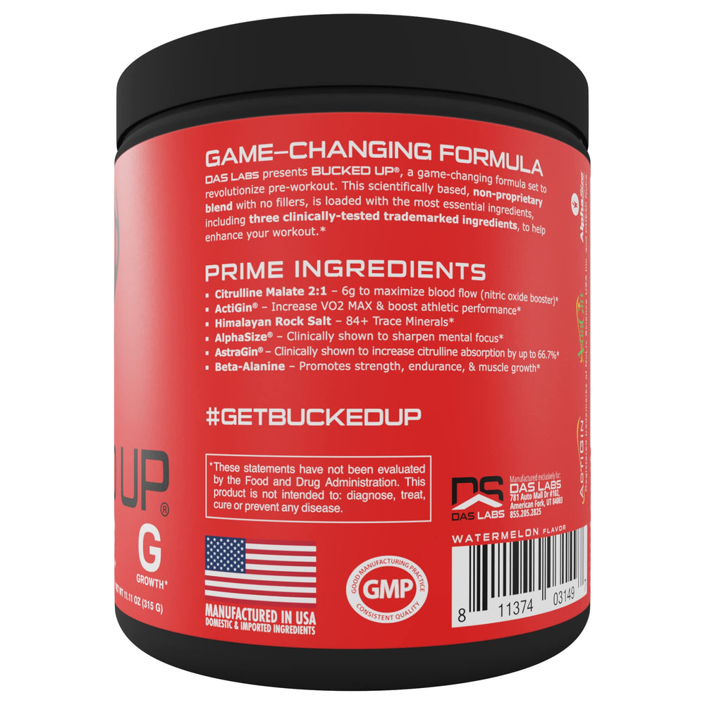 Athlete during training using Bucked Up Watermelon pre-workout for stamina and pump support.