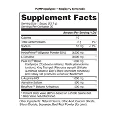 Bucked Up Pump-ocalypse Raspberry Lemonade label showcases potent citrulline and arginine for pumps.