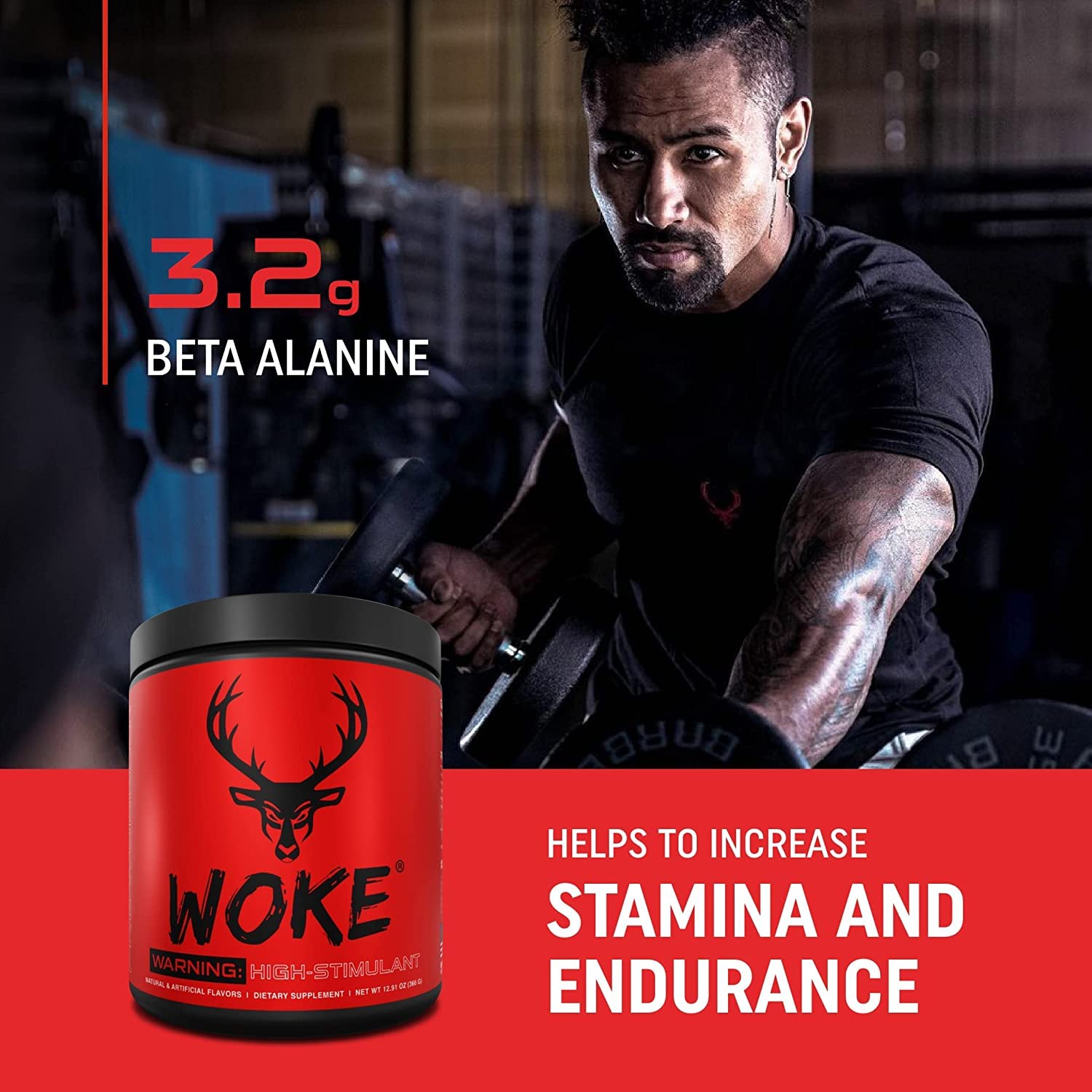 Bucked Up Woke energy and focus boost during cardio.