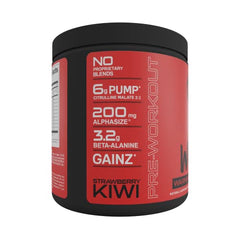 Bucked Up Woke Strawberry Kiwi label close-up highlighting high-stim formula.