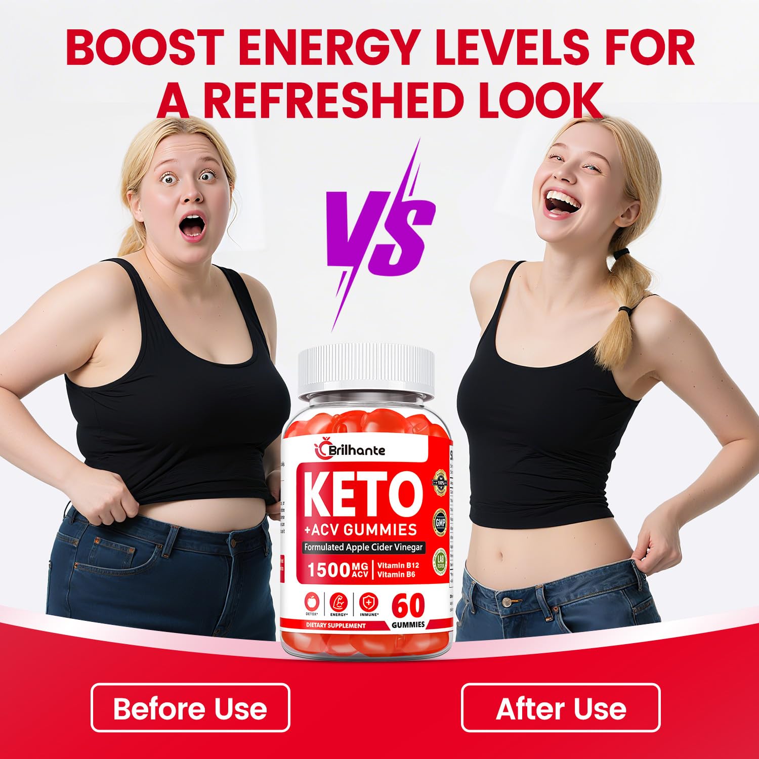 BucolicoBuy Keto ACV Gummies vitamins B12 and B6 closeup suggest energy support.