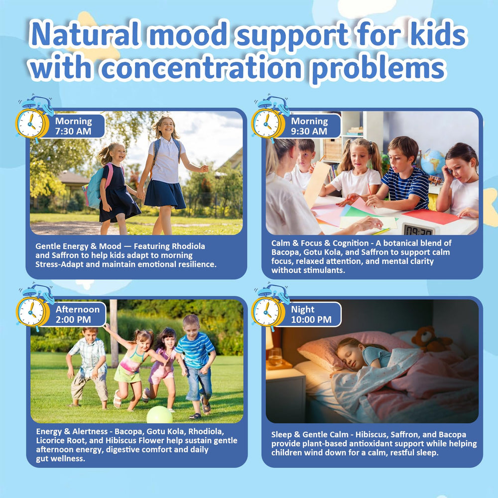 BudLive Kids Munchies saffron strawberry gummies supporting daily mood balance.