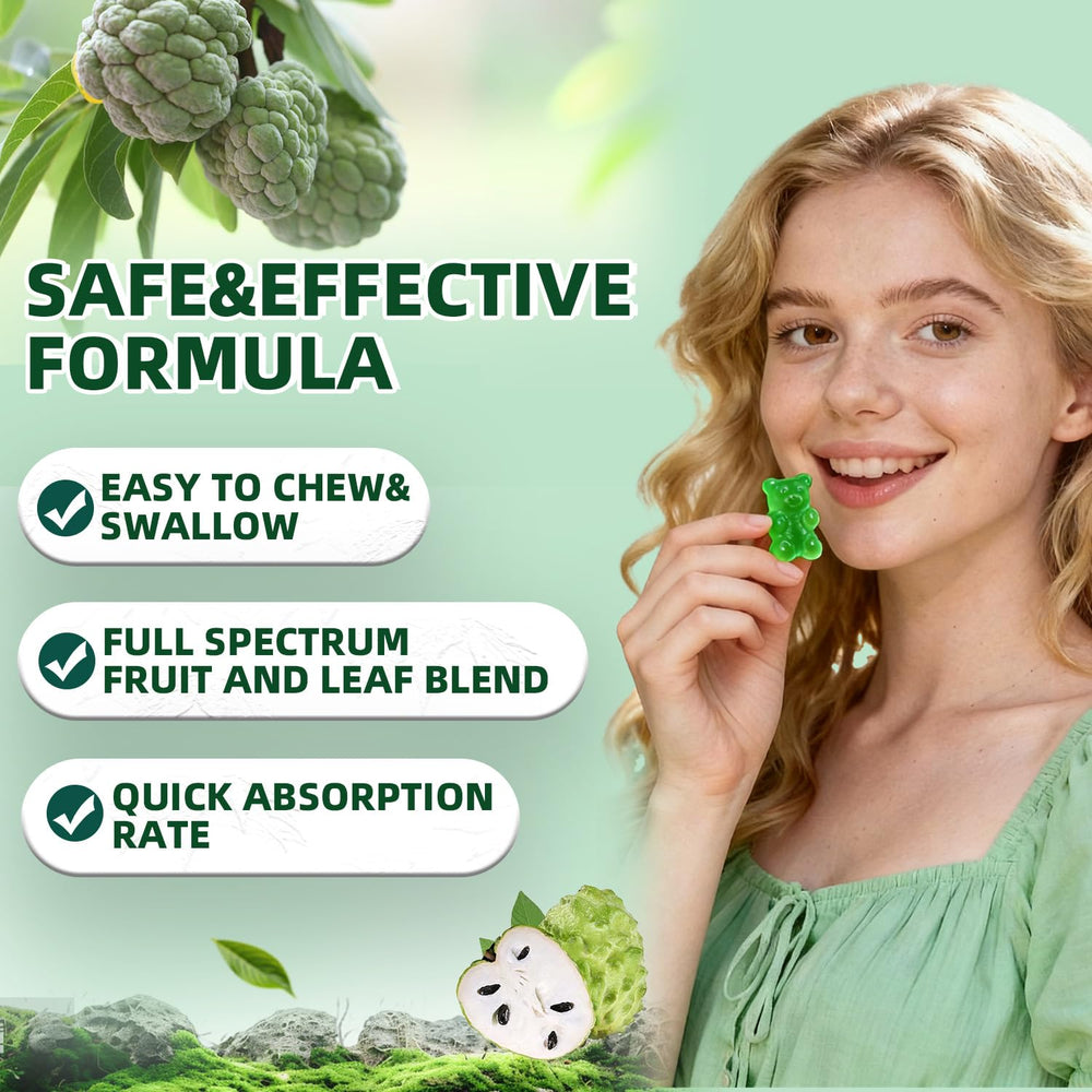 BudLive Soursop Gummies health boost concept with vitamin C and zinc in view.