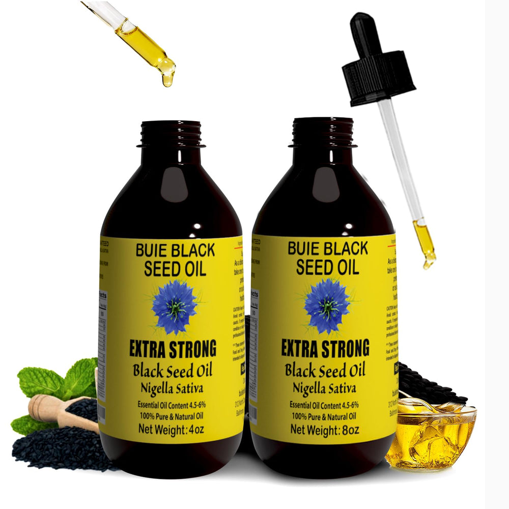 Buie Black Seed Oil bottle: premium cold-pressed quality for daily wellness.