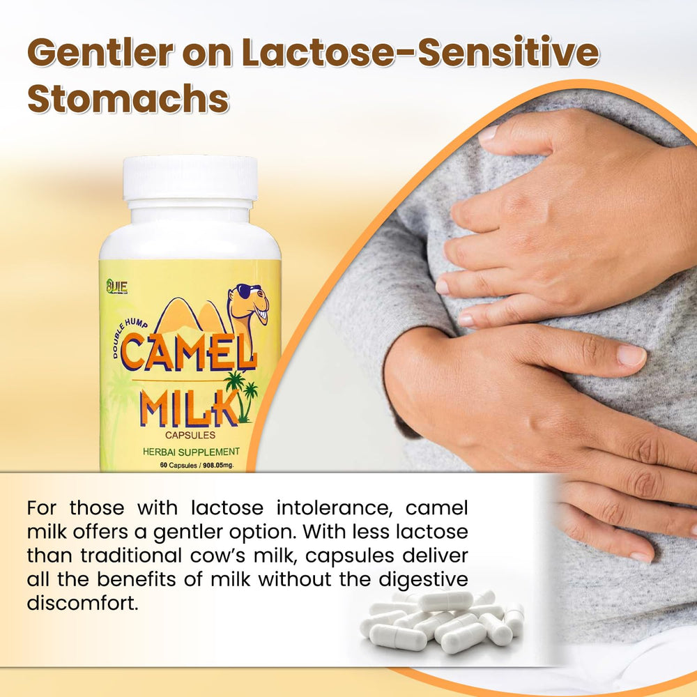 BUiE Camel Milk Capsules dosage demonstrates simple daily intake.