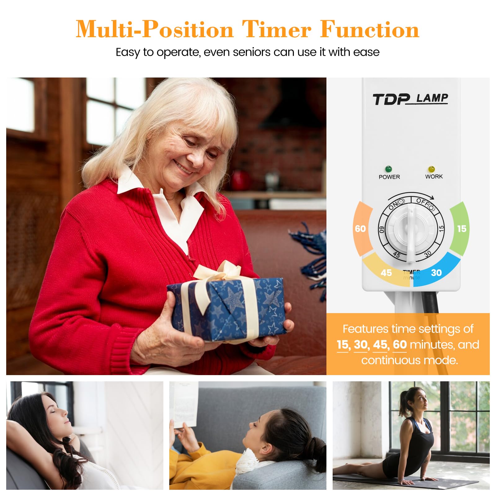 BUIFAC TDP lamp rotating head enables precise warmth in multiple positions.
