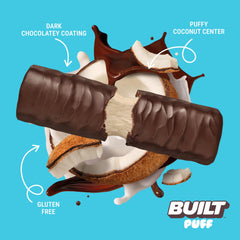 Built Bar Puff Coconut bar break-open reveal, smooth coconut flavor