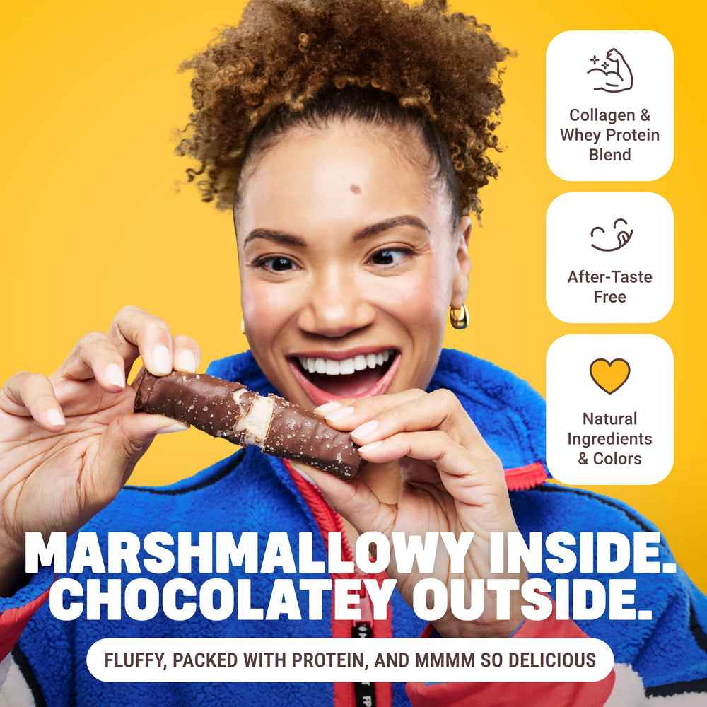 Ingredients of Built Bar Puff Salted Caramel emphasize gluten-free and collagen.
