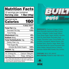 Built Bar Puffs soft fluffy texture close-up highlights smooth protein bar.