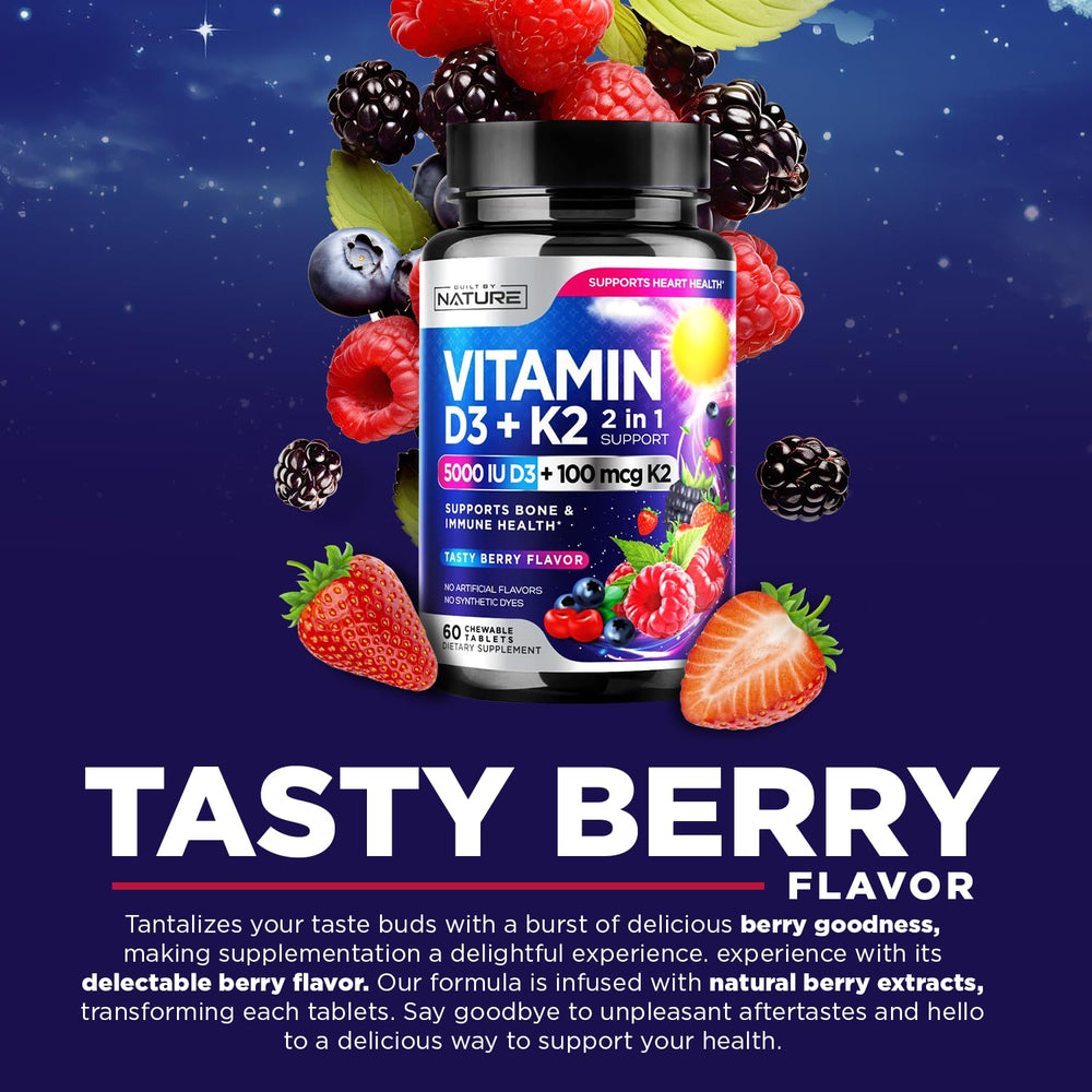 Built By Nature chewable tablets vibrant texture on plate, ideal for daily use.