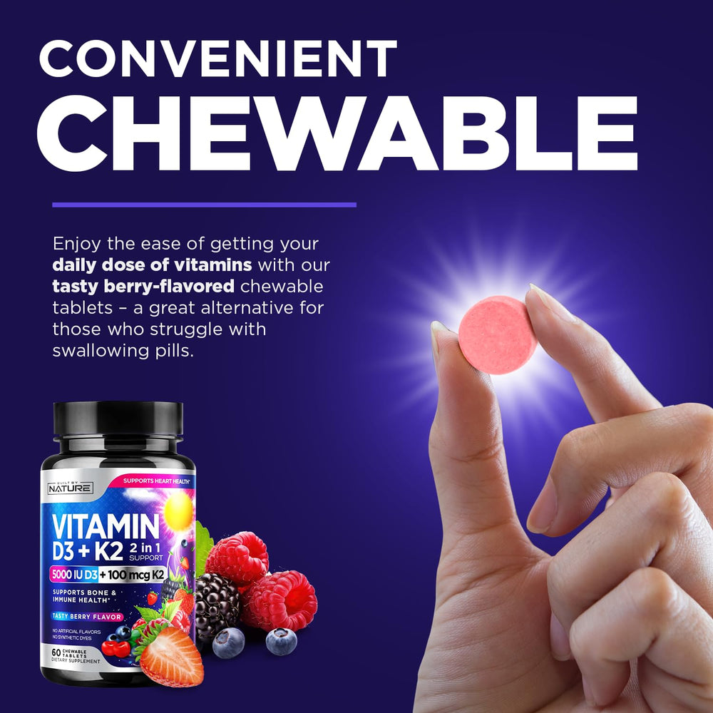 Built By Nature D3 K2 5000iu 100mcg closeup shows two-in-one formulation.