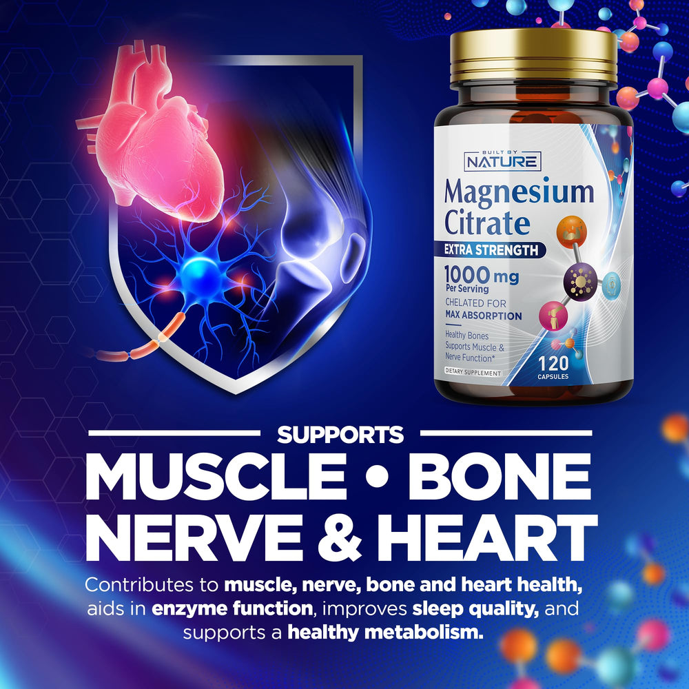 Pouring bottle of Built By Nature Magnesium Citrate for easy daily dosing
